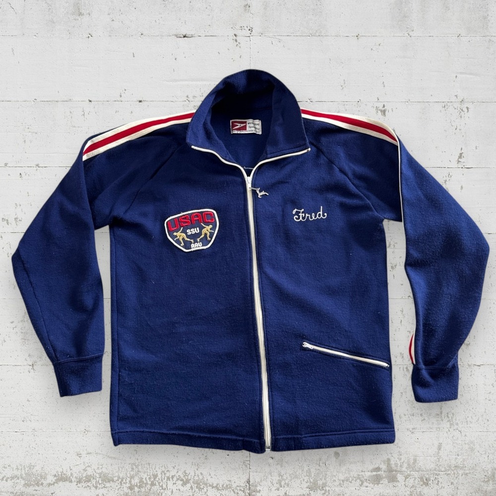 RARE White Stag Speedo USA Speed Skating Roller Mens Sz M Jacket Japan 70s